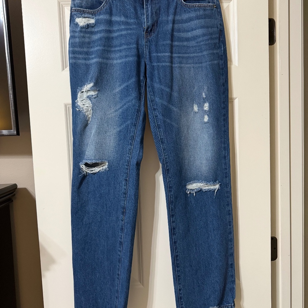 FLAMINGALS BY FLAMINGO DISTRESSED DENIM JEANS SIZE L